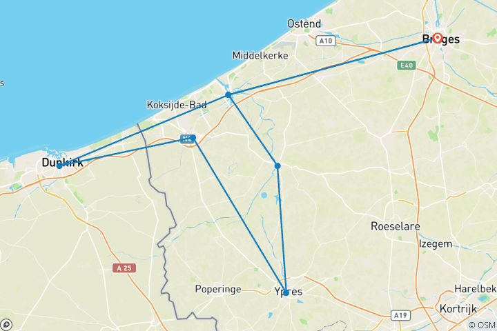Map of West Flanders / Three Countries (One Week)