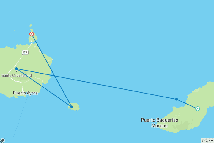 Map of Galapagos Island Hopping Adventure