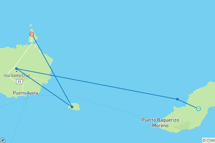 Carte du circuit Aventure sur les îles Galápagos - 6 jours de vie sauvage et de culture