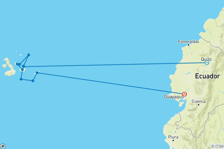 Carte du circuit Rencontre avec les Galápagos - Archipel I - Itinéraire B