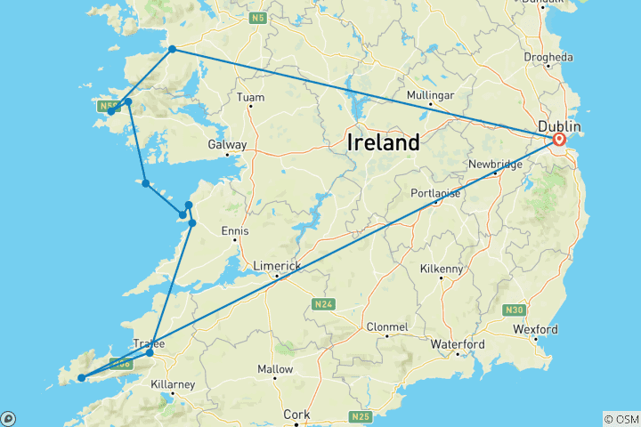 Map of 6 Day Atlantic Discovery & Adventure – Small Group Tour
