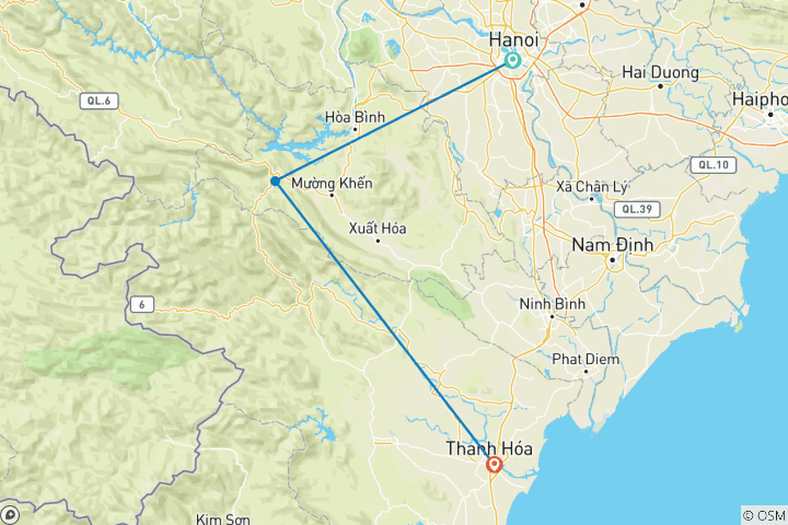 Map of Mai Chau - Pu Luong Trekking Tours 5 Days / 4 Nights