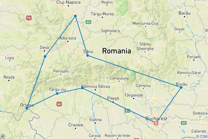 Carte du circuit Roumanie intacte - série Youtube sur la chaîne Flying the Nest