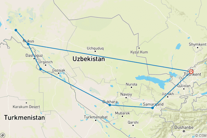 Map of Uzbekistan: Trip to the heart of the Great Silk Road