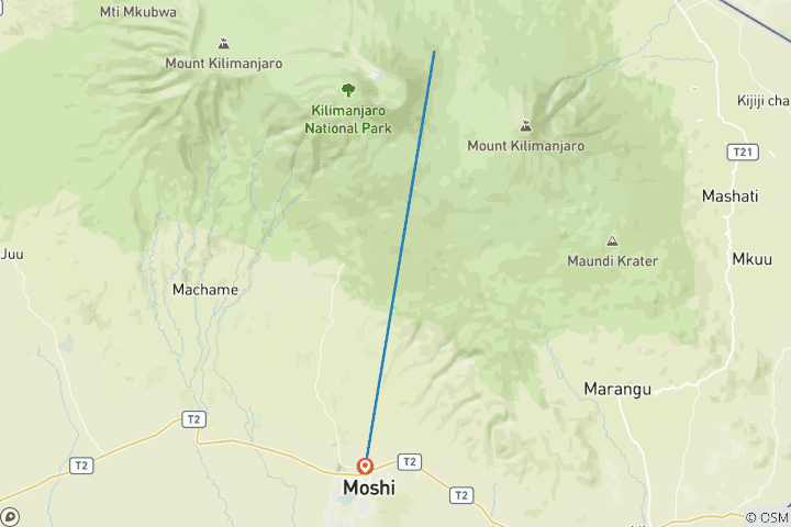 Map of KILIMANJARO CLIMBING - RONGAI ROUTE