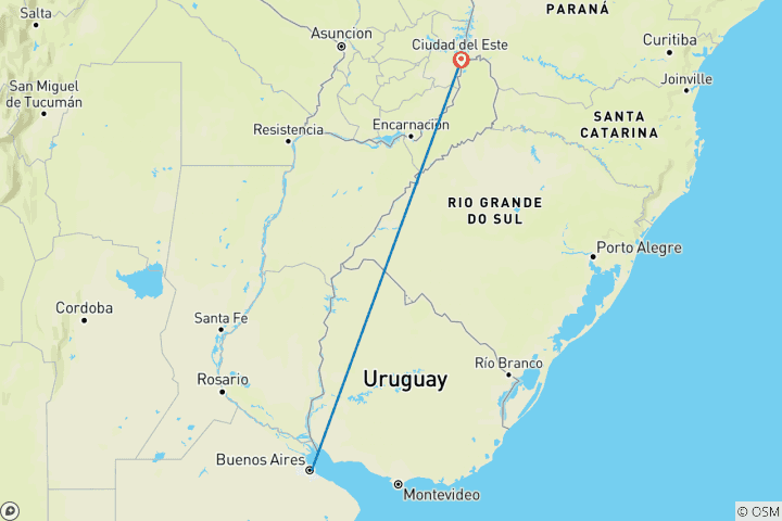 Carte du circuit Buenos Aires et Iguazu avec un budget limité - 7 nuits