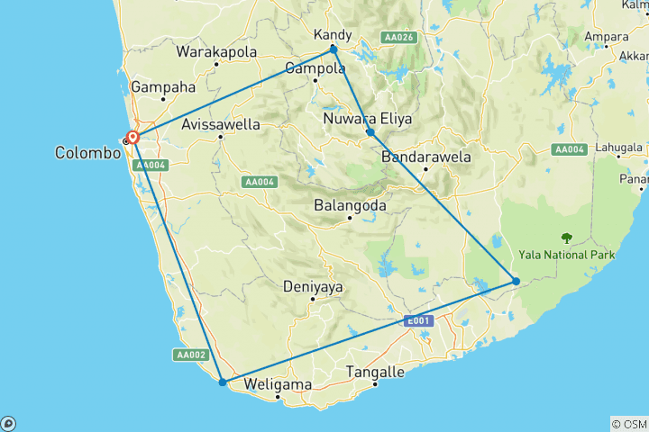 Map of 6-Day Tour of Seetha Amman Captive Life