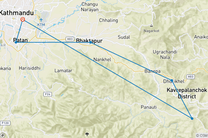 Mapa de Viaje Memorable a Nepal - 4 noches / 5 días