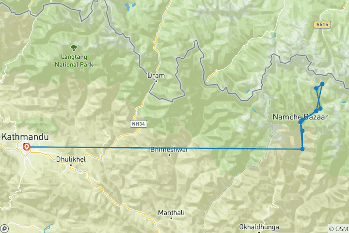 Map of Everest Base Camp Trek