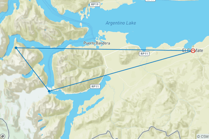 Map of Land of Glaciers: El Calafate