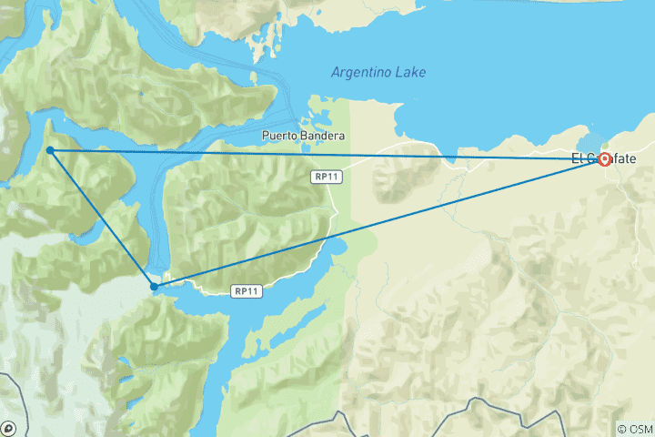 Carte du circuit Terre de glaciers : El Calafate