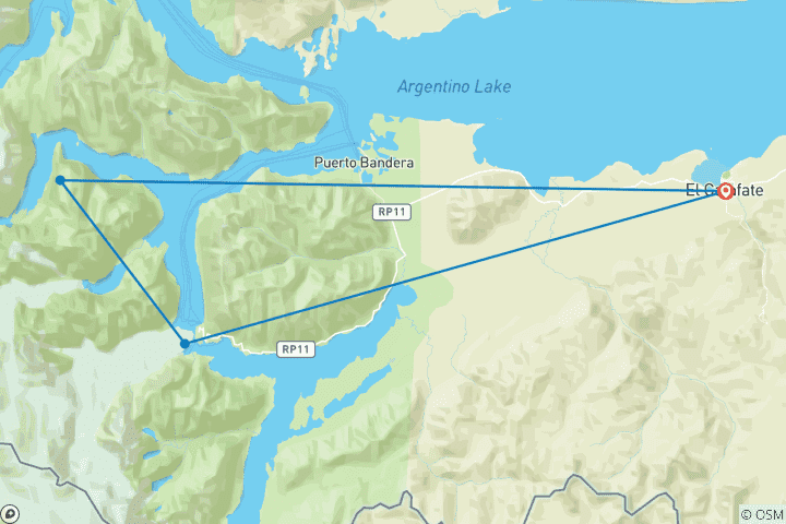 Carte du circuit Terre de glaciers : El Calafate