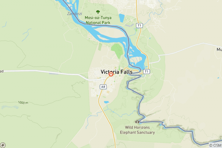 Map of VICTORIA FALLS AND LIVINGSTONE 5 DAYS 4 NIGHTS