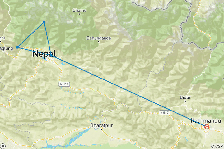 Mapa de Senderismo Mardi Himal