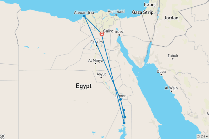 Karte von Kairo & Nil Kreuzfahrt (8 Destinationen) - 10 Tage