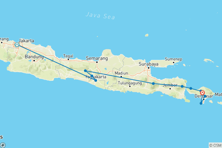 Map of Superb Java Bali Tours: Private Tour