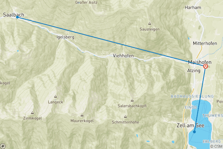 Map of Panorama Walking Tours in the Zell am See District With Charm