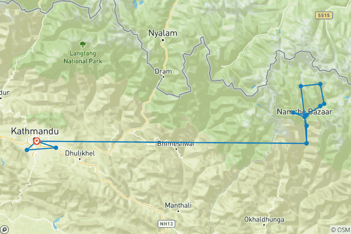 Map of Three Passes Everest Trek