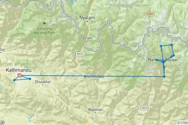 Map of Three Passes Everest Trek