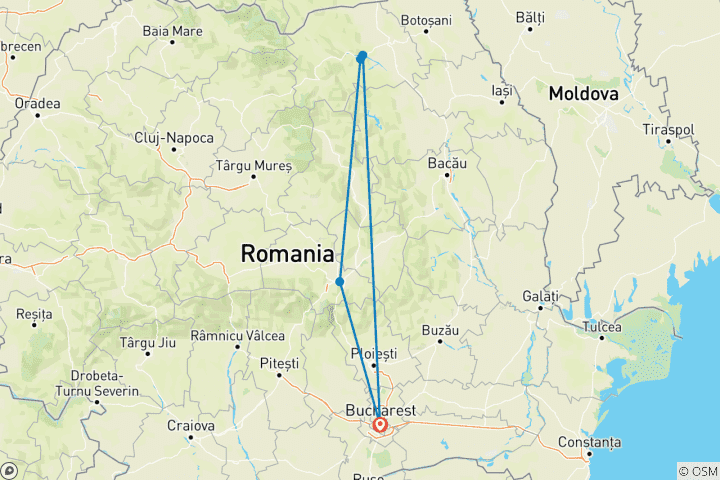 Map of UNESCO Wonders Await: Embark on a 3-Day Adventure to the Enchanting Painted Monasteries of Bucovina!