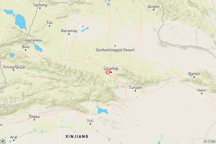 Map of Kanas, Xinjiang, China - Baihaba 9 days light hiking