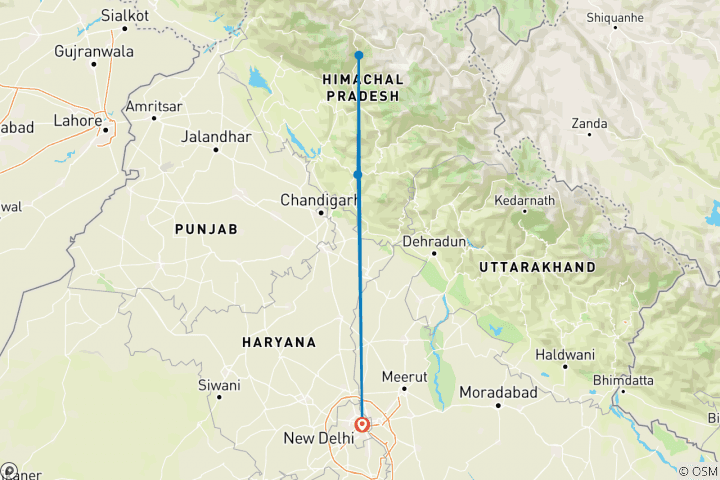 Map of 7 Nights / 8 Days - Shimla Manali Kullu Tour