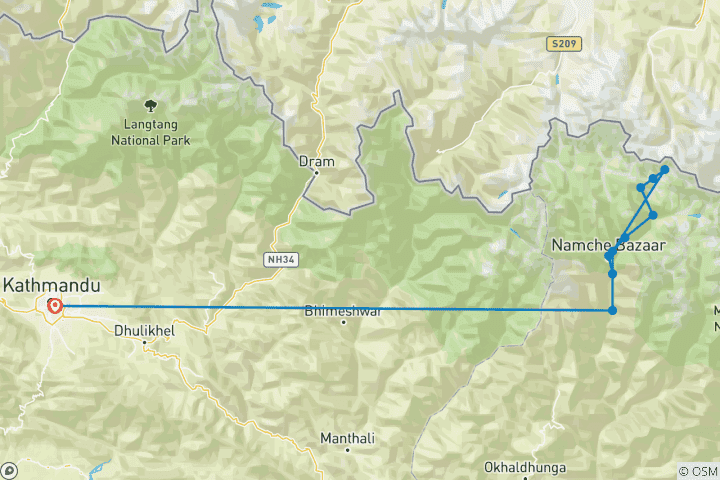 Map of Everest Base Camp (13 Nights 14 Days) Trek