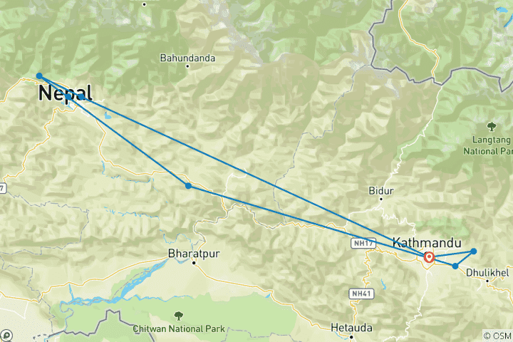 Map of Spiritual Journey of Nepal