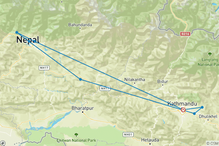 Map of Spiritual Journey of Nepal