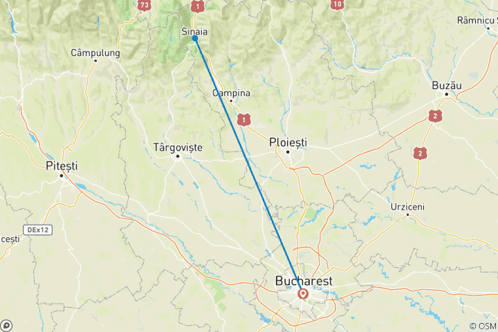 Map of Private Bucharest City Break: Discover Romania's capital and Transylvania's Castles on a 3-Day PrivateTour