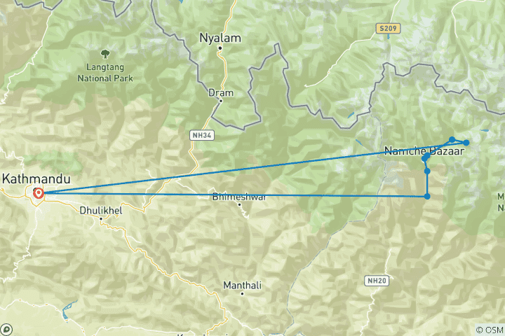 Carte du circuit Expédition à l'Ama Dablam - 30 jours