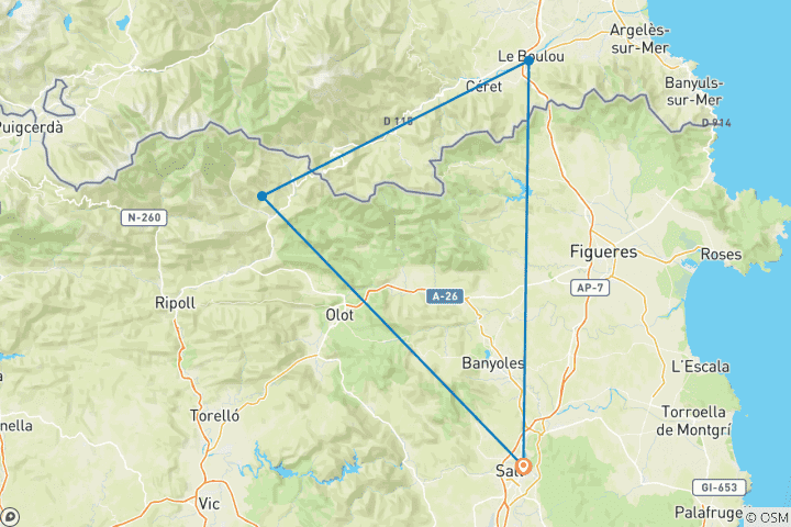 Map of Catalunya North Gravel Bikepacking Adventure