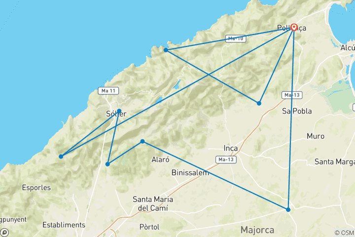 Carte du circuit Tour de Majorque (including Bunyola)