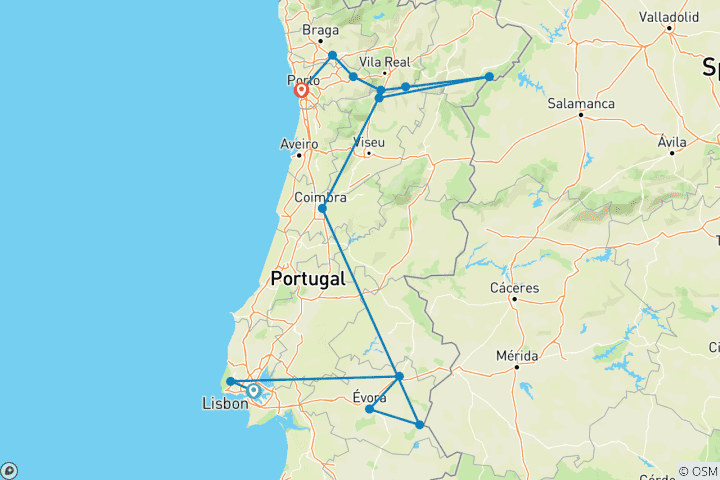 Map of Charming Portugal Highlights - 10 Days