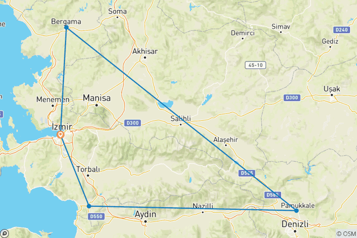 Carte du circuit Les sept églises de l'Apocalypse - 3 jours