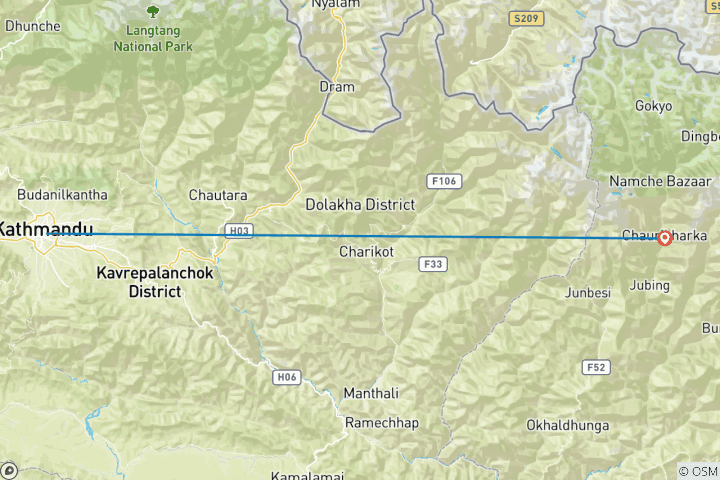 Map of Kathmandu to Lukla OR Lukla to Kathmandu  Flight Ticket