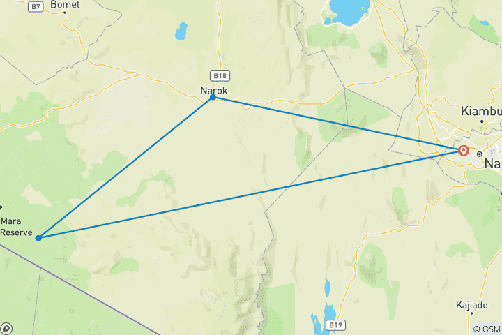 Carte du circuit 3 JOURS DE SAFARI DANS LE MASAI MARA