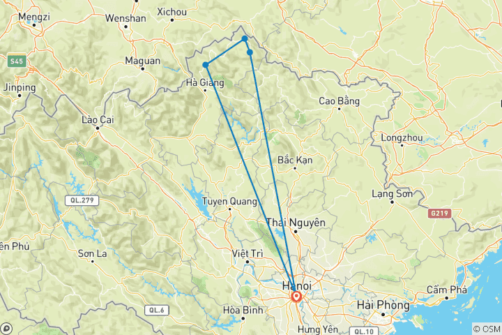 Map of 3-Day Discover Ha Giang Loop