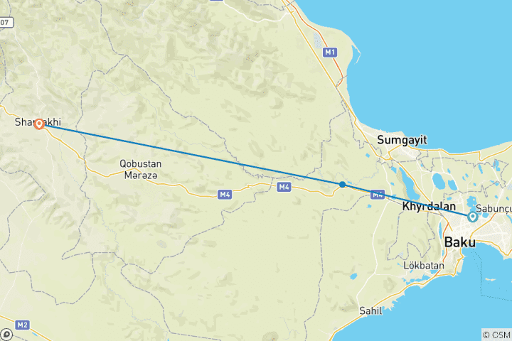 Map of 4 days like a local in Azerbaijan