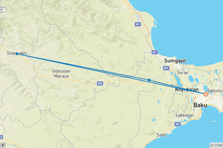 Map of 4 days like a local in Azerbaijan
