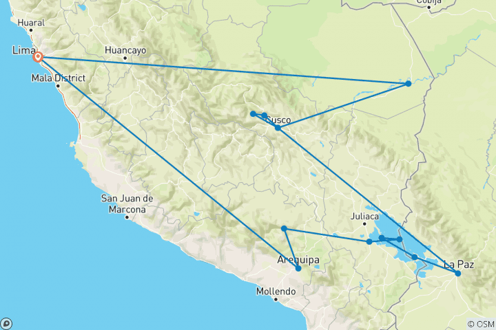 Map of Peru Encompassed - 20 days