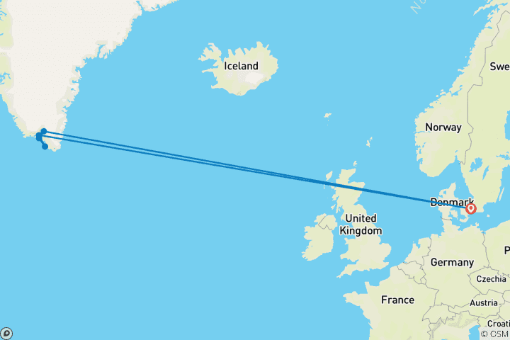 Map of South Greenland Explorer (from Denmark)