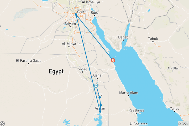 Carte du circuit L'Égypte étonnante par voie terrestre (5 & 4 étoiles)