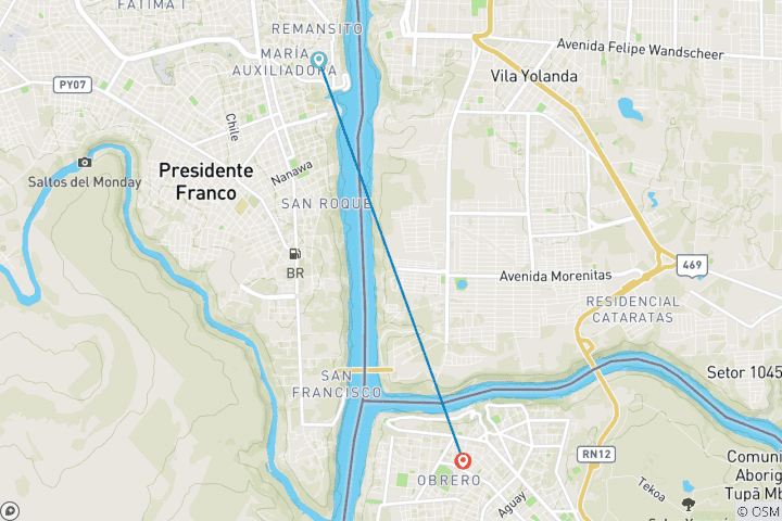 Carte du circuit Magnifiques chutes d'Iguazú - Services privés