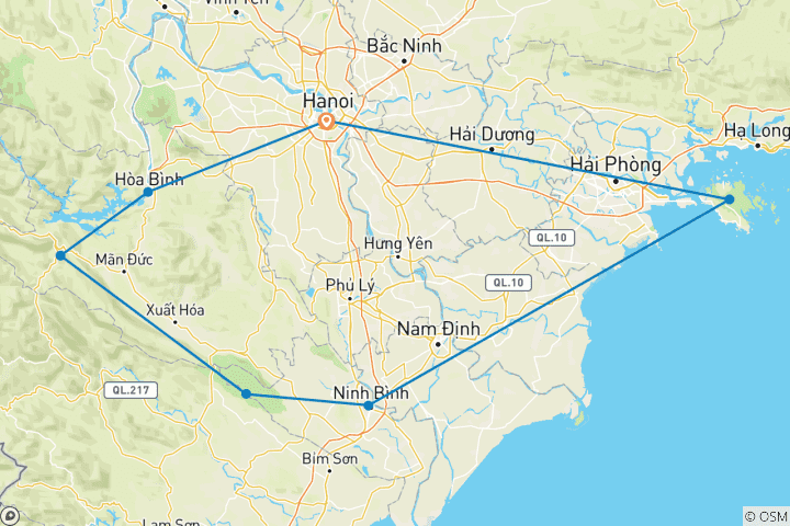 Carte du circuit Boucle nord du Vietnam - 7 jours/6 nuits