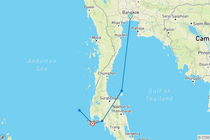 Karte von Thailand Insel Abenteuer