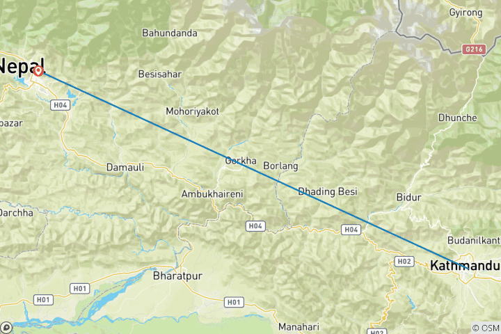 Map of 3 Day Pokhara Luxury Tour