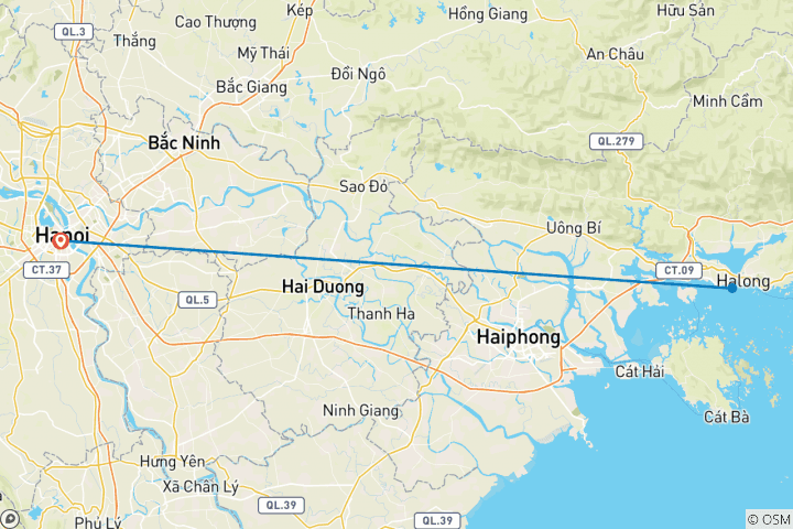 Karte von Bai Tu Long & Halong-Bucht 5-Sterne-Kreuzfahrt inkl.Höhlen, Fischdorf & Kajakfahren