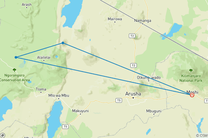 Map of Ol Doinyo Lengai - 7 Days