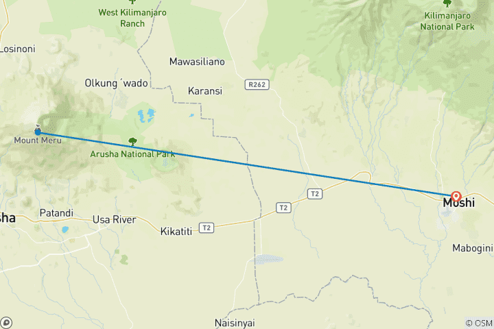 Map of Mount Meru Trekking - 4 Days